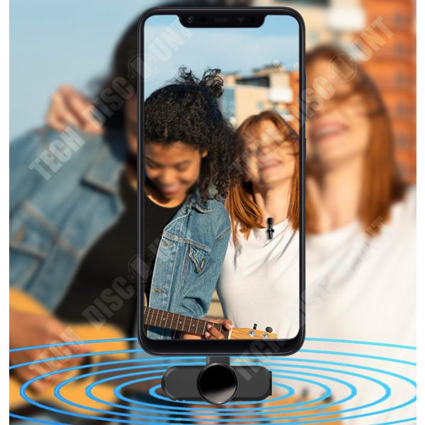 TD® Mikrofonilavalieri tietokonelive-lähetyksiin ulkona, aktiivinen kohinanvaimennus, langaton Bluetooth-mikrofoni