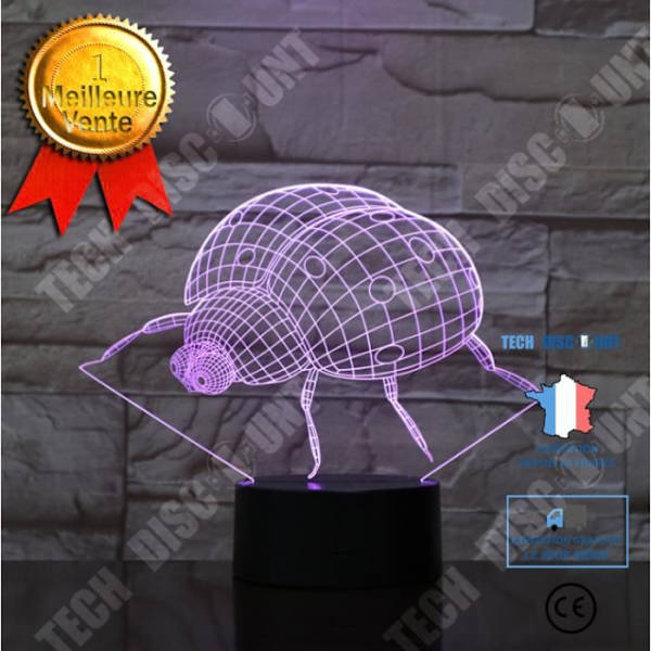 TD® xm11499-Koristeellinen USB Leppäkerttu 7 Värillä Kauko-ohjaus Optinen Illuusio Yövalo 3D Visualisointi Pöytätyölamput