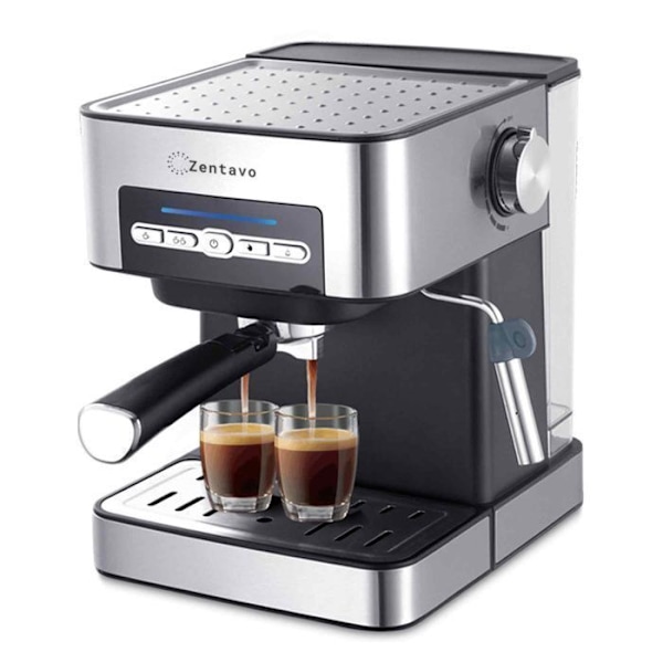 Zentavo Kaffemaskine 1,6L 64x53x33cm elektrisk kaffemaskine bønneknuser dobbelt brug bærbar kaffepulver dryp kaffemaskine