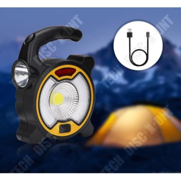 TD® Lommelygte camping belysning fiskeri vandreture lommelygte 18650 batteri LED lys sort