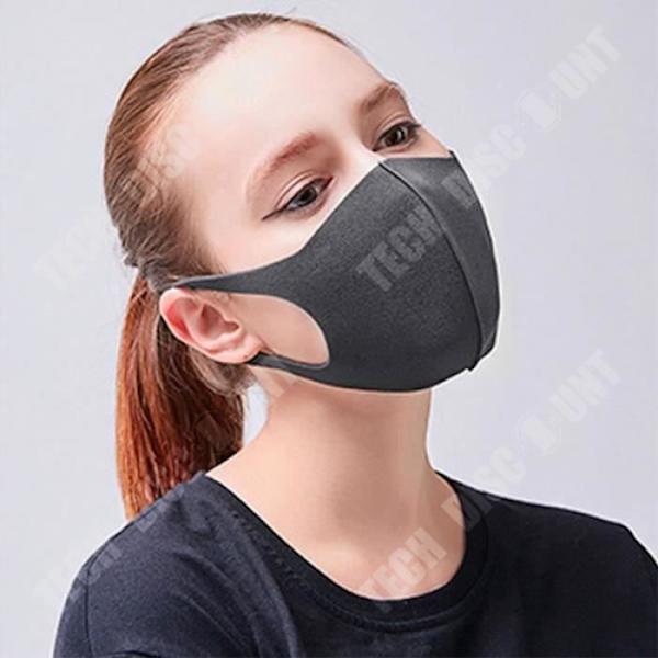 Ansiktsvisir - TD® - Paket med 10 - Glansig siden - Återanvändbara - Unisex - Svart svart
