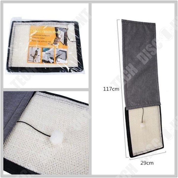 TD® Sisal Kradsebræt til Kat Sofabeskyttelse, Kradsebræt Kat 117×29cm Robust Materiale Let at Rengøre Beskyttelse