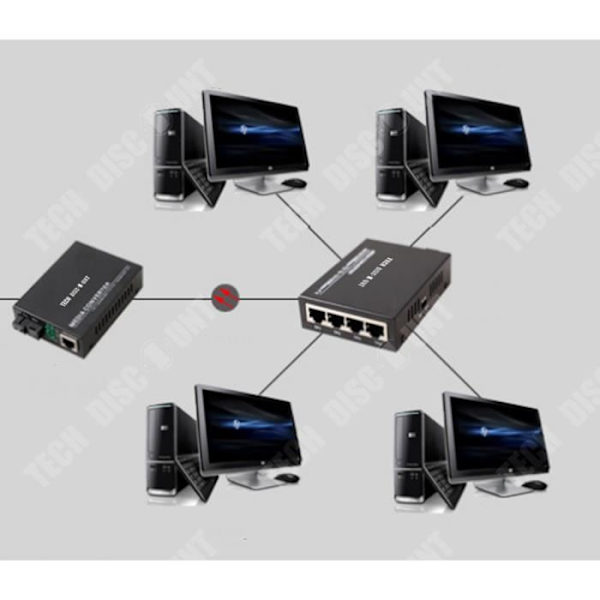 Optisk Ethernet-konverter - Tech Discount® - SC RJ45 - 10/100Mbps - 20km