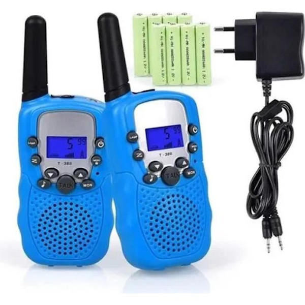 Talkies Walkies Återuppladdningsbara - Barn - 3 km Lång Distans - Intercom Julklapp (Blå) Blå