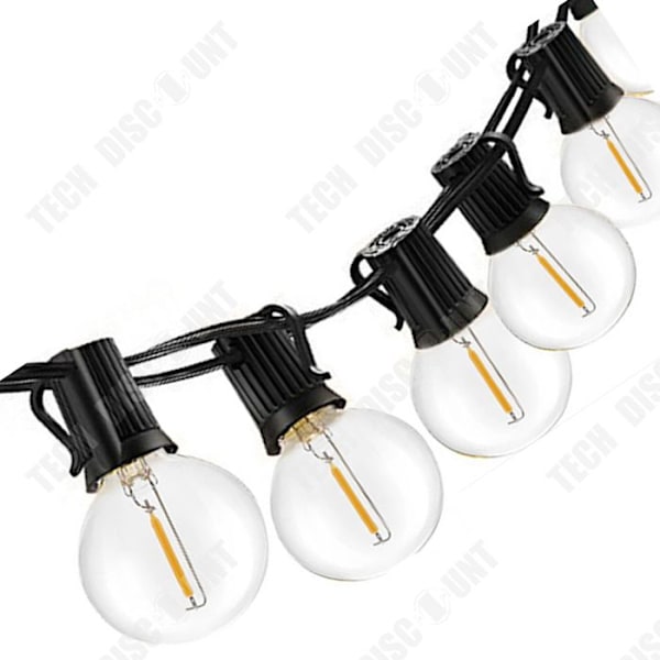 TD® 25 stk 3W LED sol exterior G40 kæde tungsten lys 4 tilstande udendørs landskab have lys have sollys