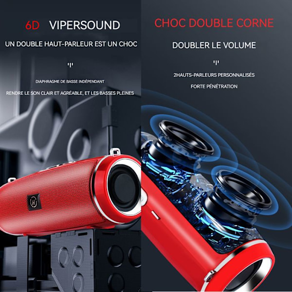 Mini Bluetooth-högtalare - INN - Röd - Bluetooth 5.0 - Stereo - Bärbar Röd
