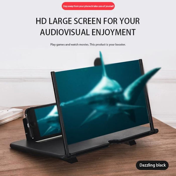 Älypuhelimen 3D-luuppi - Näytön vahvistin - Suuri näyttö - Työpöytätuki - Miesten lahja