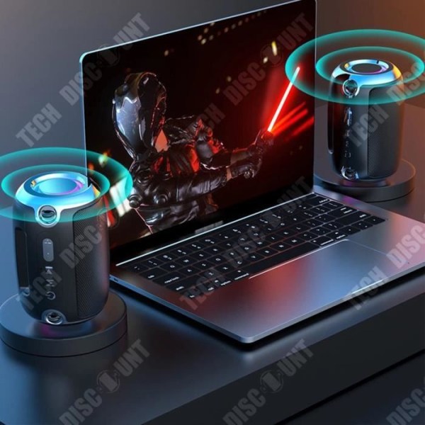 TD® Bärbart bluetooth ljud kreativt kort trådlös utomhus subwoofer billjud liten stålkanon bluetooth högtalare svart