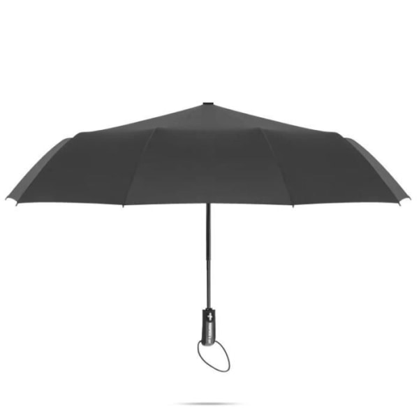 TD® Paraply diskret sort elegant regn UV beskyttelse polyesterstof automatisk høj kvalitet daglig tilbehør bagage regn