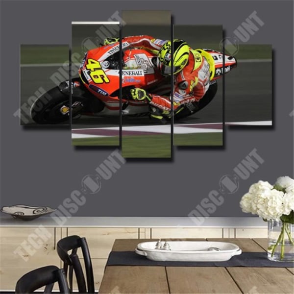 TD® xiangrui,62618-oinramad tryckt 5 st Motorcykelracing Sport Väggkonst Bild Canvas Dekoraffisch Modern Canvas Oljemålning MC1