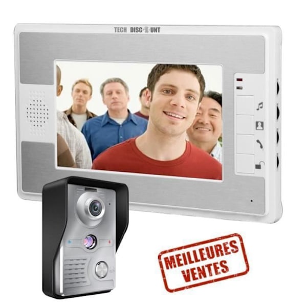 7 tums färg video intercom dörrklocka nattsyn kamera material vattentät utomhus maskin HD energibesparing