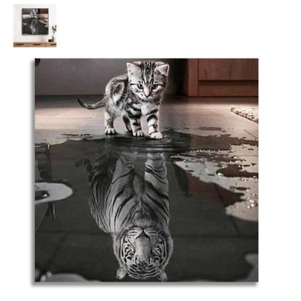 TD® Cat tiger diamant broderi målningssats canvas 5d diamant målning bild dimension inredningsdekoration Atmosfär