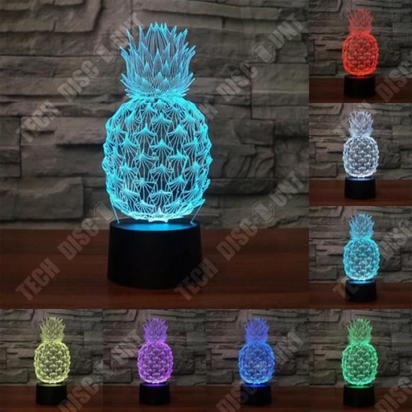 TD® 3D LED-lampa USB Akrylplatta Ananas / 7 färger Ändring / Nattljus Bord  Sängbord Skrivbord Sovrumsinredning varm lampa f96c | Fyndiq