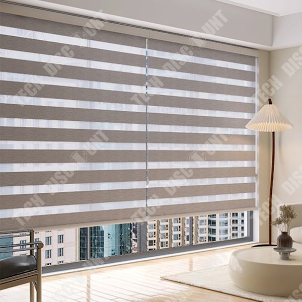 Stribede gardiner - TD® - Sæt af 2 - 45x170 cm - Polyester - Mørklægningsgardiner - Hvid Vit