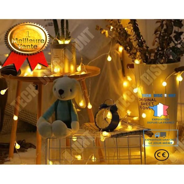 TD® LED string lights 5-10-20-30-40-50M solar string lights koppartrådsgirland - Modell: White 20M 200LED