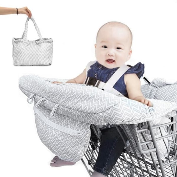 Trolleyfilt Baby Caddy Seat Barnstol Kudde Pad hopfällbart skydd Grå