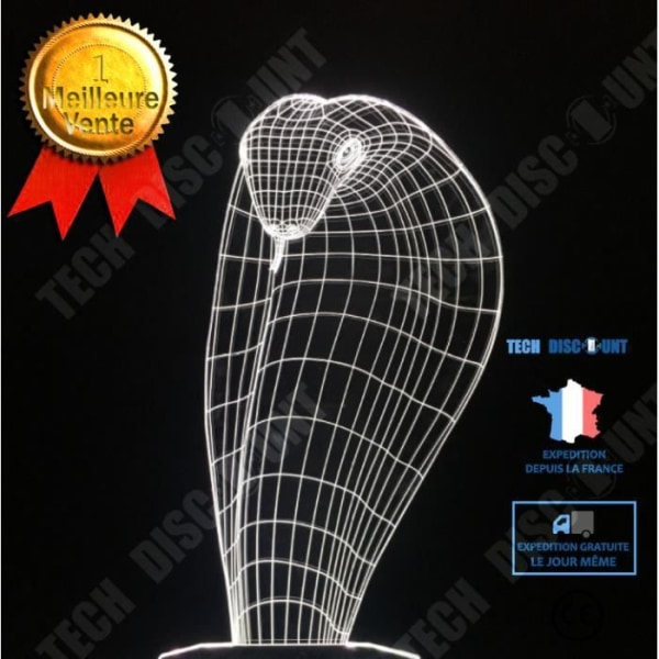 TD® 3D Lampe Illusion Optisk Led Natlampe 3D Cobra Lampe 7 Farver Led Natlamper Til Børn Touch Led Usb Bord Lampe