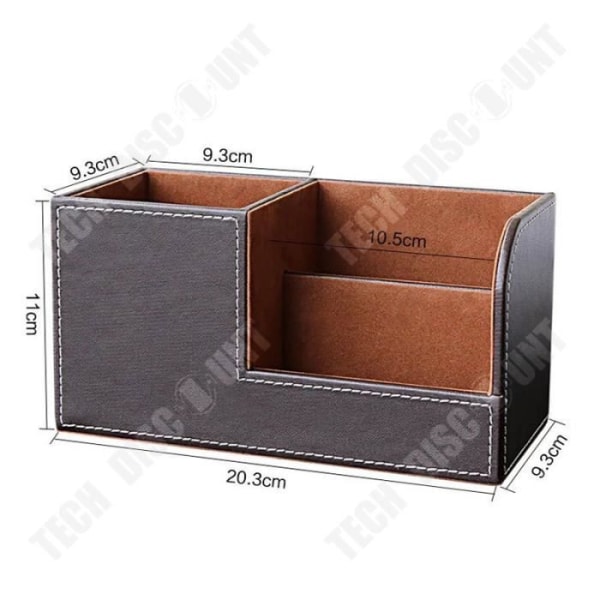 TD® Pennhållare ins kontorsförvaringsrör grått läder multifunktionell liten förvaringsbox present pennhållare
