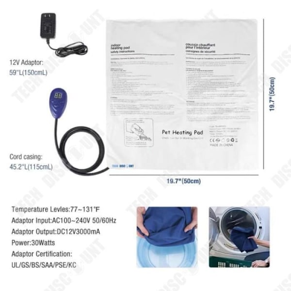 Värmemadrass - TD® - 50x50cm - Elektrisk - Utomhus - CE-certifierad