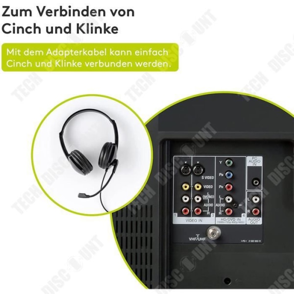 Lydadapter - TD® - Kabel 419004 - 2 RCA han - 3,5 mm hun - Sort