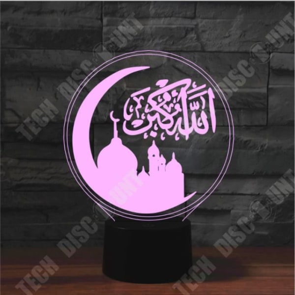 TD® Custom 3D Bordslampa Islam Muslim Akryl Led Nattljus 3D Nattljus