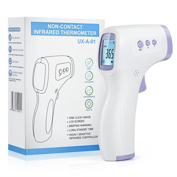 HTBE® Infraröd pann- och örontermometer för baby, barn, vuxen utan professionell digital elektronisk kontakt