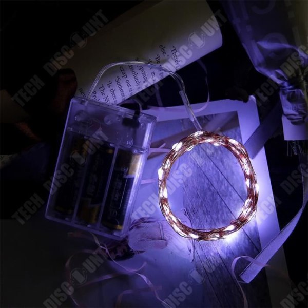 TD® LED-snöreljus deco-tråd USB-festprydnad (röd 5m)