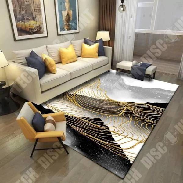 TD® Kulta keltainen abstrakti uusi kiinalainen muste makuuhuoneen olohuoneen matto -150x200cm Bildfärg