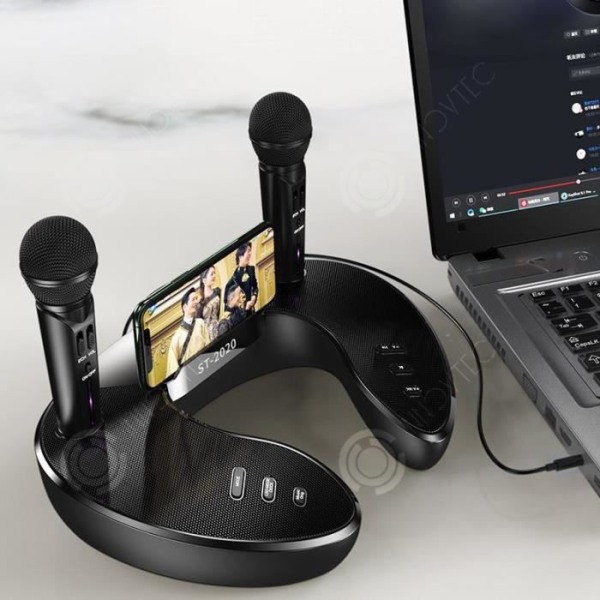 I® trådlös mikrofon bluetooth högtalare utomhus familj karaoke bärbar mikrofon högtalare telefon stativ klocka högtalare