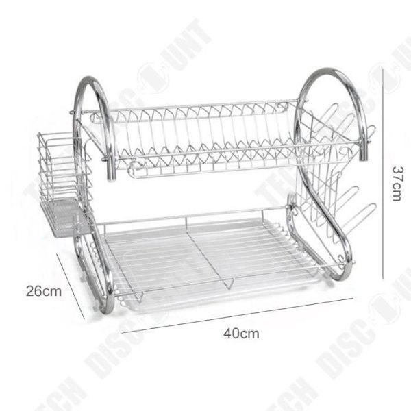 Bestickställ - TD® - Krom - Rostfritt stål - 40 x 26 x 37 cm - Kökstillbehör Krom