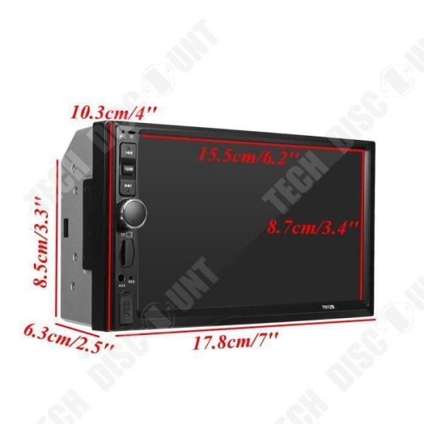 TD® 7'' 2DIN bilradio Bluetooth pekskärm USB FM MP4 MP5 stereospelare In-Dash bil mp5-spelare