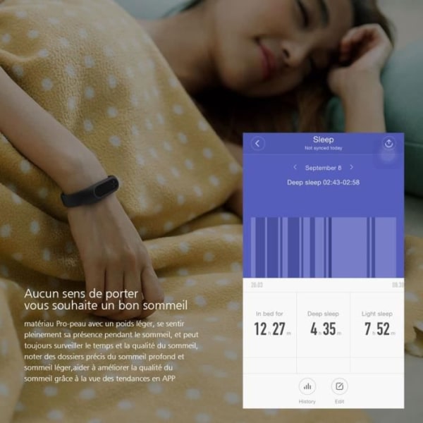 Xiaomi Digitalcool trådlöst aktivitetsarmband med OLED-skärm - IP67 vattentät skärm, ljuskänslig, tillståndsspårning
