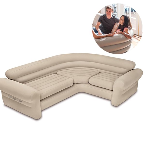 "UCorner Sofa TD® 257 x 203 x 76CM Stue Møbler Inflatable 4 Pladser Blød og Komfortabel"