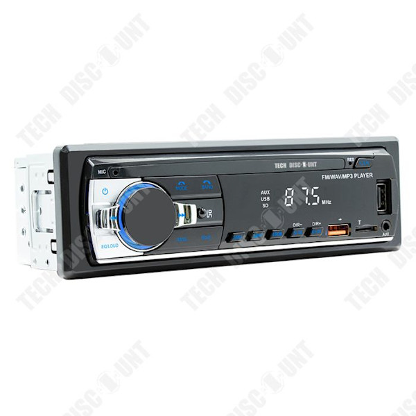 TD® Bilradio Bluetooth MP3-afspiller universel til bil, lydkvalitet uden tab, central radioændring, sort radio.