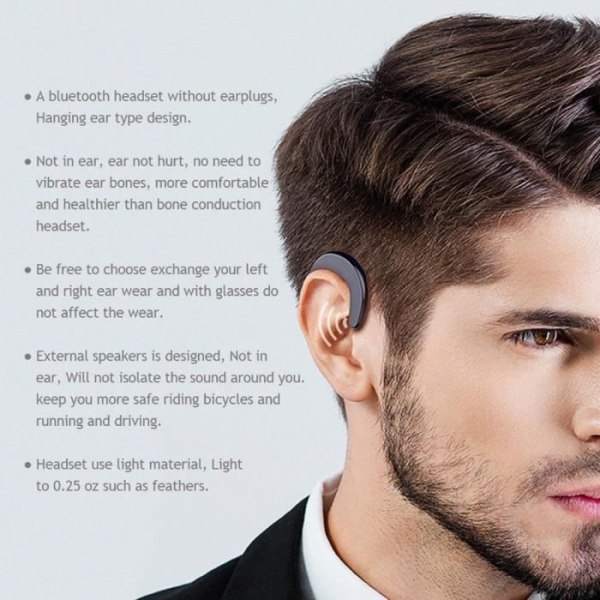 Svart S103 Bluetooth-hörlurar Med Krok För Mikrofon Benledning Smart Trådlöst Bluetooth-headset Bilheadset