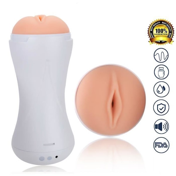 Manlig onani - LCC® - 10 frekvenser - TPR - Vattentät - USB uppladdningsbar Vit