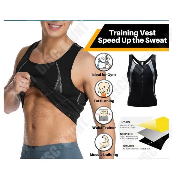 TD® Sauna-dragt til mænd Hoodie Sort Sportsvest til mænd