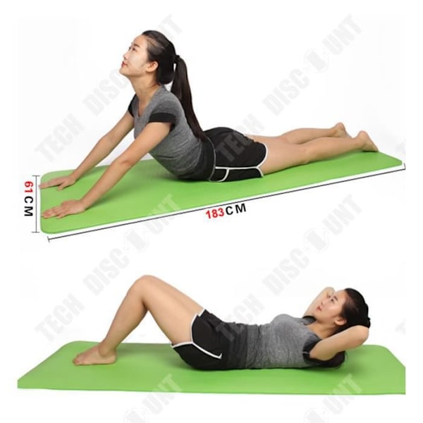 TD® Yoga-måtte med kombination af abdominalmuskler, svedabsorberende, NBR yoga-måtte i høj densitet, tykkelse 10 mm Lila