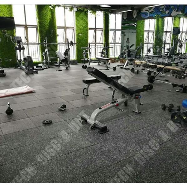 TD® Sol til fitnesscenter - bredde 1,25 m - tykkelse 6 mm - Sort-Grå Stødabsorption og lydisolering indendørs