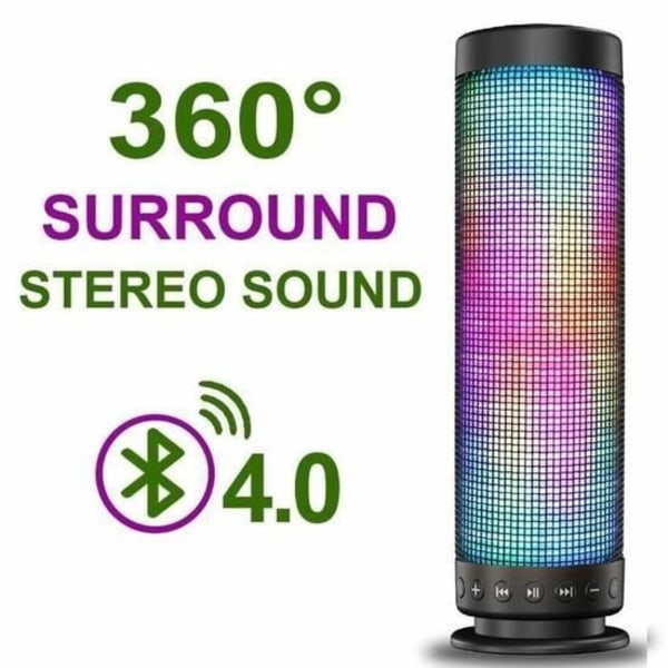 Bluetooth 4.0-högtalare Bärbar trådlös högtalare med uppladdningsbart batteri och LED-ljuseffekter