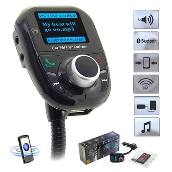 jeanjean FM-sändare Bluetooth MP3 Micro SD USB Handsfree Bilsats