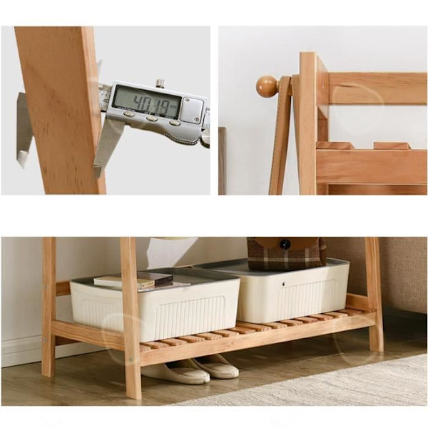 CONFO® Massivtræ kappeholder med stativ til enkel opbevaring af tøj, simpel kappeholder i træ.