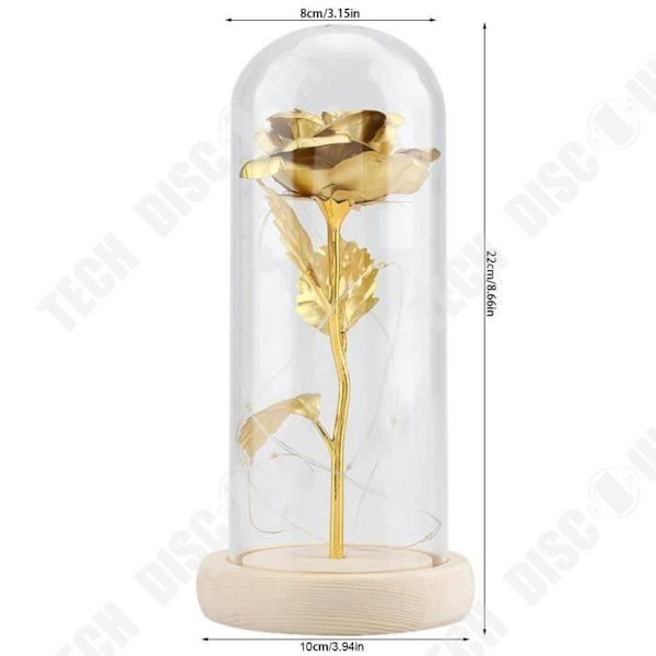 TD® LED Rose Lamp Simulering Glas Cover Present för alla hjärtans dag eller bröllop Light Night Light