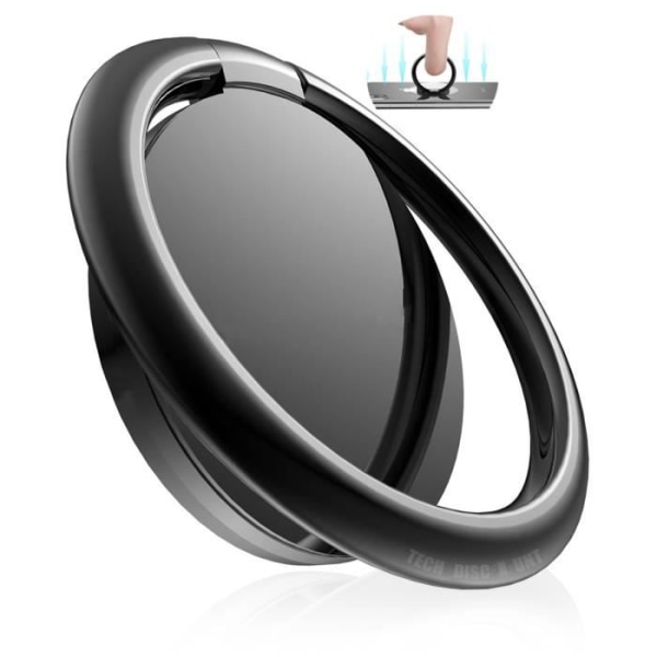 Mobiltelefonholder - Universal - Sort - 360° roterende - Stærk klæbende - Keramisk design Svart