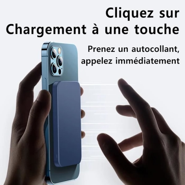 Blanc 5000mAh-Magnetisk trådløs powerbank til iPhone, hurtig induktionsoplader, batteri ex