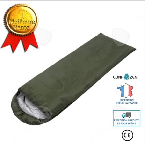 CONFO® Sovsäck enkuvert sovsäck med huva för vår, sommar och höst camping i