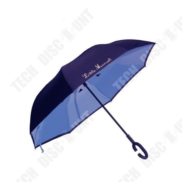 TD® Inverterat paraply polka dubbel nylon ultraresistent vattentät blå färg universal storlek 8 val UV regnskydd