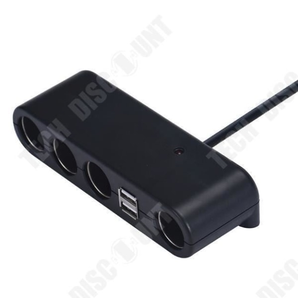 TD® Fleruttag cigarrtändare dubbeluttag 4 uttag + USB-uttag laddar kringutrustning telefon surfplattor bil