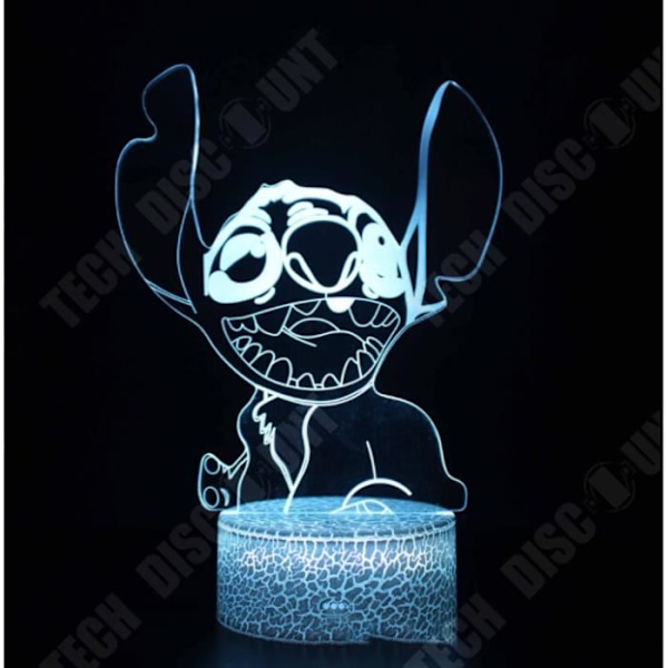 TD® 3D LED nattlampa för barn Lilo Stitch - Sänglampa för pojke och flicka - 16 färger - AM1476