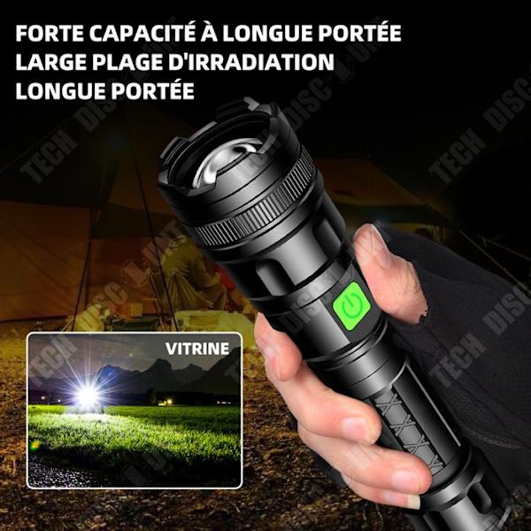 TD Genopladelig LED lommelygte ultra kraftig zoombar lommelygte til børn camping vandreture nødsituation lygte 2 batterier 3.7